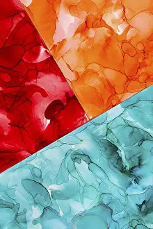 Vibrant Abstract Art Drucke: An abstract artwork featuring vibrant red