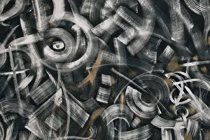 Drucke von Abstrakter Hintergrund mit Pinselstrichen an der Wand. Hapster Rücken mit Graffiti und Malerei Minimalistische Kunstwerke Drucke: Abstrakter Hintergrund mit Pinselstrichen an der Wand.
