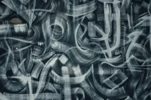Drucke von Abstrakte Hintergrund mit Pinselstrichen an der Wand. Hapster Rücken mit Graffiti und Malerei Minimalistische Kunstwerke Drucke: Abstrakte Hintergrund mit Pinselstrichen auf der Wand.