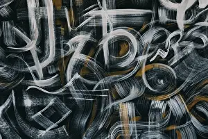 Drucke von Abstrakte Hintergrund mit Pinselstrichen an der Wand. Hapster Rückseite mit Graffiti und Malerei Minimalistische Kunstwerke Drucke: Abstrakte Hintergrund mit Pinselstrichen auf der Wand.