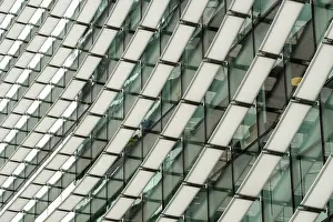 Uninhabited Building Structure Drucke: Abstract background detail of a building facade
