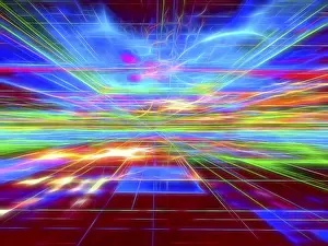 Abstract Technology Background Drucke: Abstract bright technology background - computer-generated image