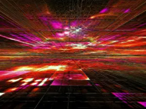 Virtual Reality Concept Drucke: Abstract bright technology background - computer-generated image