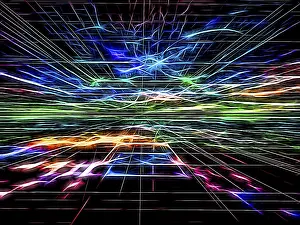 Abstract Technology Background Drucke: Abstract bright technology background - computer-generated image