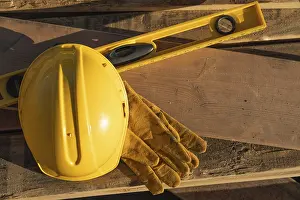 Construction Hard Hat Drucke: Abstract of constrcution hard hat