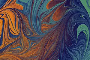 Marbled Background Image Drucke: Abstract creative marbling pattern for fabric