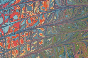Marbled Background Image Drucke: Abstract creative marbling pattern for fabric