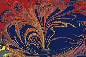 Abstract Marbling Pattern Drucke: Abstract creative marbling pattern for fabric