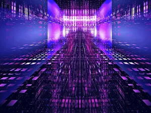 Computer Generated Background Drucke: Abstract data science or high tech concept background - computer-generated 3d illustration
