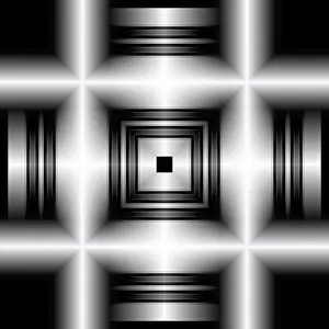 Digitale Kunst Drucke: Abstrakte digitale Kunst, dreidimensionale schwarze und weiße Objekte mit weichem Licht.