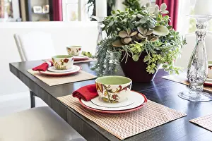 Luxury Table Setting Ideas Drucke: Abstract of dining table with place settings