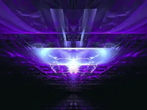 Artificial Lighting Effects Drucke: Abstract esoteric or sci fi background - computer-generated 3d illustration