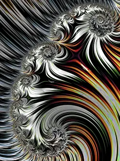 Fractal Computer Graphics Drucke: Abstract fractal background - computer-generated image