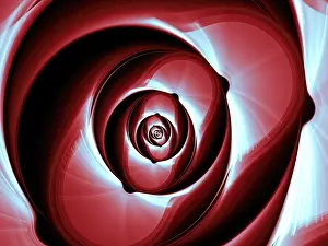 Abstract Digital Illustration Drucke: Abstract fractal flower - computer-generated image