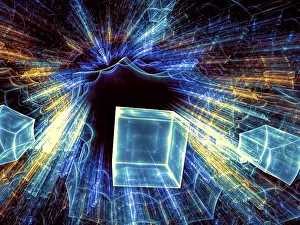 Fractal Background Drucke: Abstract futuristic background - computer-generated image
