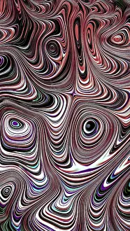 Drucke von Abstrakter geometrischer Hintergrund - computer-generierte Bild. Fraktal-Kunst: Falten und verzerrte konzentrische Kreise, wiederholt viele Male. Gnarl-Marmor-Muster Geometrische Formen Drucke: Abstrakte geometrische Hintergrund - computer-generierte Abbildung.