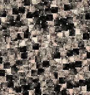 Abstract Geometric Pattern Drucke: Abstract geometric pattern with square tiles in black