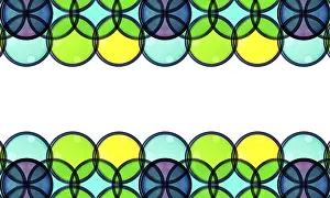 White Background Illustration Drucke: Abstract geometric pattern with vibrant circles in blue