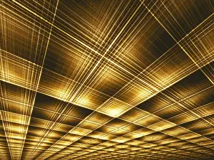 Futuristic Abstract Design Drucke: Abstract golden background - computer-generated 3d illustration