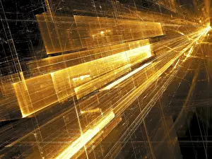 Computer Generated Image Drucke: Abstract golden background - computer-generated 3d illustration