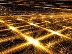 Artificial Lighting Effects Drucke: Abstract golden background - computer-generated image
