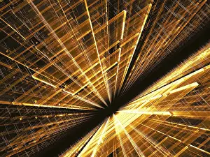 Futuristic Building Design Drucke: Abstract golden background - computer-generated image