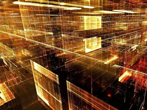 Computer Generated Image Drucke: Abstract golden background - computer-generated image