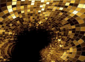 Computer Generated Image Drucke: Abstract golden background with copy space - computer-generated image