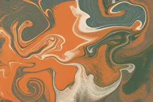 Marbled Texture Design Drucke: This abstract illustration features a fluid