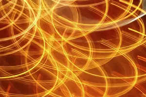 Abstract Light Background Drucke: Abstract light background red orange night lights pattern