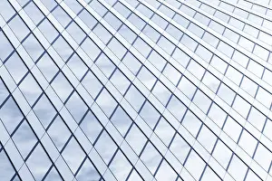 Uninhabited Construction Site Photo Drucke: Abstract light blue architectural texture