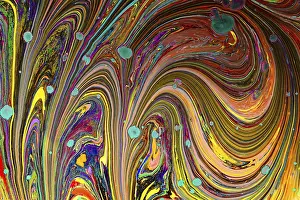 Deserted Landscape Images Drucke: Abstract marbling art patterns as background