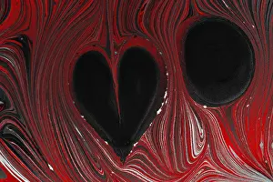 Abstract Heart Pattern Drucke: Abstract marbling heart pattern for fabric