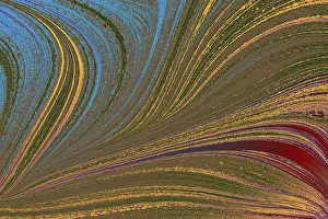 Undulating Wave Form Drucke: Abstract marbling pattern for fabric