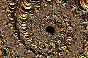 Fractal Geometry Pattern Drucke: Abstract metallic background - computer-generated image