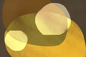 Drucke von Ein Hauch von Natürlichkeit in der Abstraktion: Warme Erdtöne und überlappende geometrische Formen verleihen diesem minimalistischen Kunstwerk eine harmonische und beruhigende Atmosphäre Abstrakte Kunst Drucke: Minimalistische Kunst mit Erdfarben und überlappenden geometrischen Formen