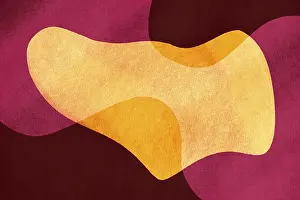 Drucke von Ein Hauch von Wärme in einem Meer von Farben, diese abstrakte minimalistische Komposition aus überlappenden Formen in leuchtenden Schattierungen von Orange Minimalistische Kunstwerke Drucke: Warmes Minimalistisches Design mit überlappenden Formen in reichen Schattierungen von Orange