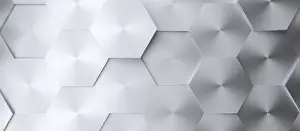 Drucke von Abstrakter moderner gehärteter Stahl-Honeycomb-Hintergrund, 3D-Renderng Zeitgenössische Kunst Drucke: Abstrakter moderner gehärteter Stahl-Honeycomb-Hintergrund.