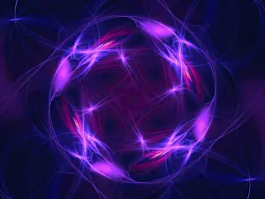 Symbolic Picture Concept Drucke: Abstract neon glowing disk - computer-generated image