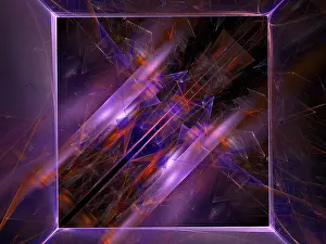Abstract Pattern Drucke: Abstract pattern with frame and chaos lines - 3d illustration