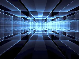 Abstract Technology Background Drucke: Abstract perspective technology background - computer-generated image