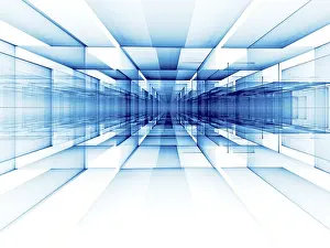 Abstract Technology Background Drucke: Abstract perspective technology background - computer-generated image
