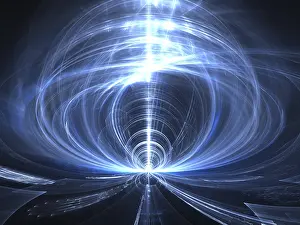 Fractal Background Drucke: Abstract portal or funnel - computer generated image