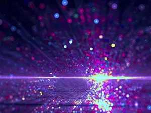 Copy Space Image Drucke: Abstract purple background - computer-generated image with copy space