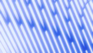 Computer Graphic Image Drucke: Abstract rendering featuring a pattern of white diagonal lines with a blue glow against a soft background