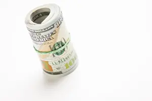 One Hundred Dollar Note Drucke: Abstract roll of newly designed U
