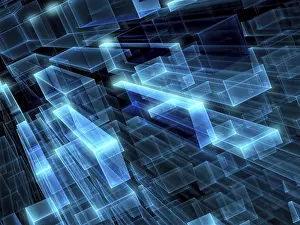 Artificial Lighting Effects Drucke: Abstract tech background - computer-generated image