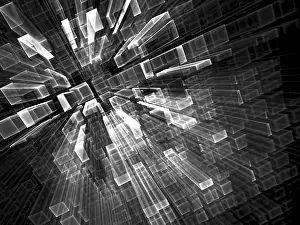 Abstract Tech Background Drucke: Abstract tech background - computer-generated image