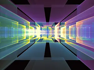 Abstract Tech Background Drucke: Abstract tech background - futuristic data center