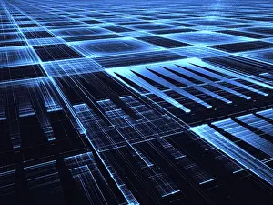 Abstract Tech Background Drucke: Abstract tech style background - computer-generated 3d illustration